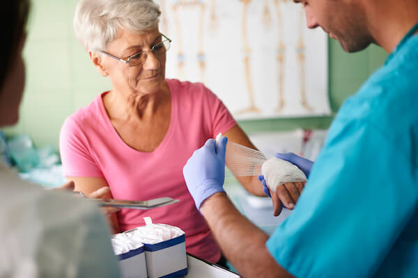 post surgical wound care treatment by a practitioner from a wound care pharmacy